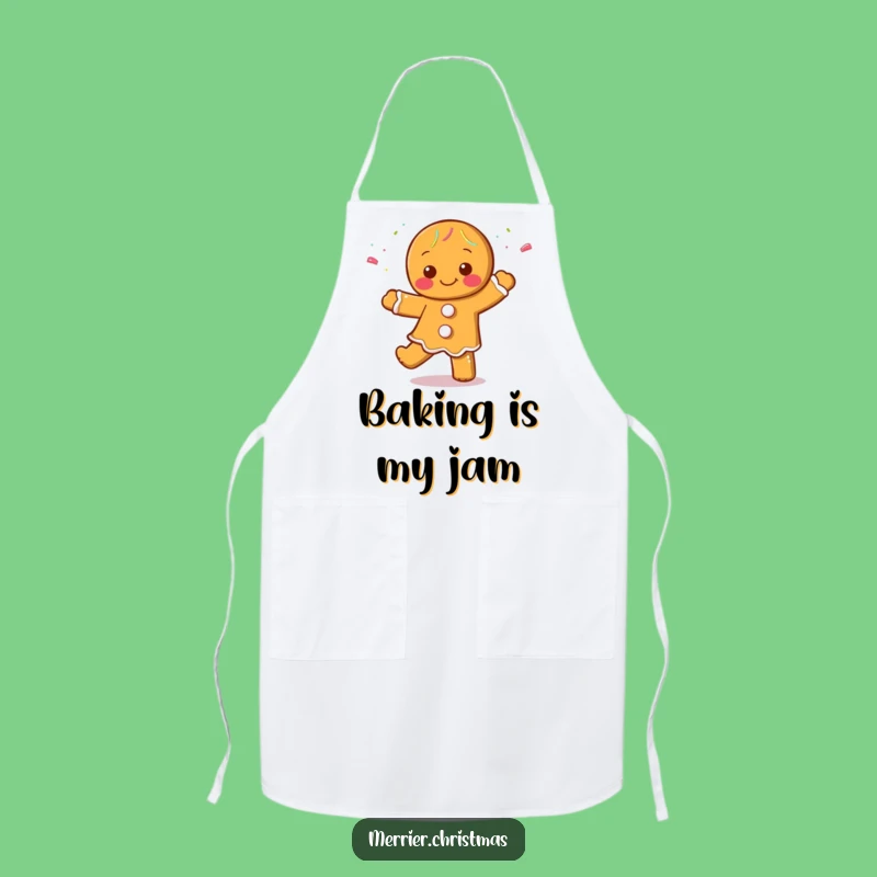 Funny Gingerbread Dance Apron: Sweet Kitchen Wear for Hilariously Festive Baking