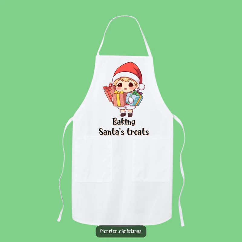 Funny Santa Apron: Festive Gift Holding Kitchen Wear, Holiday Gift
