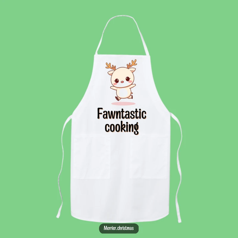 Funny Kawaii Reindeer Skip Apron, Cook with Festive Cheer!