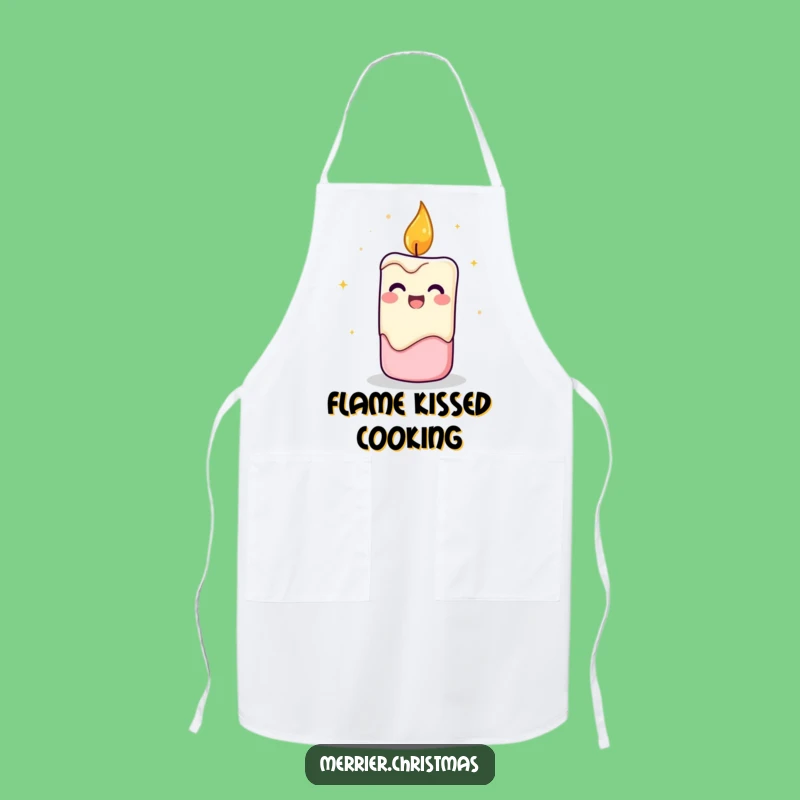 Funny Cheerful Candle Apron: Cook Up Fun with Flickering Energy!