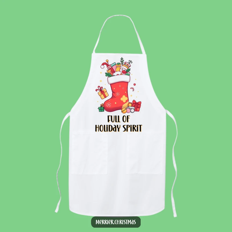 Funny Christmas Stocking Apron: Cook Up Holiday Fun with Festive Flavor