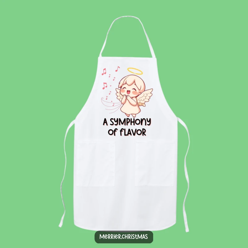 Funny Angel Singing Apron - Joyful Kawaii Chef - Blessed Kitchen Gift