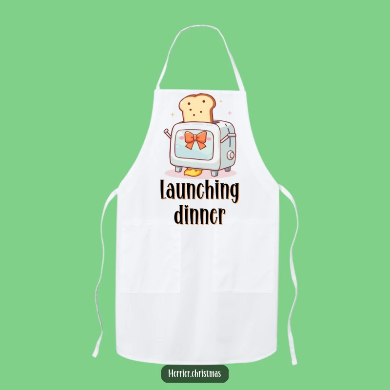 Funny Toaster Oven Launch Apron - Kitchen Fun and Flair Gift