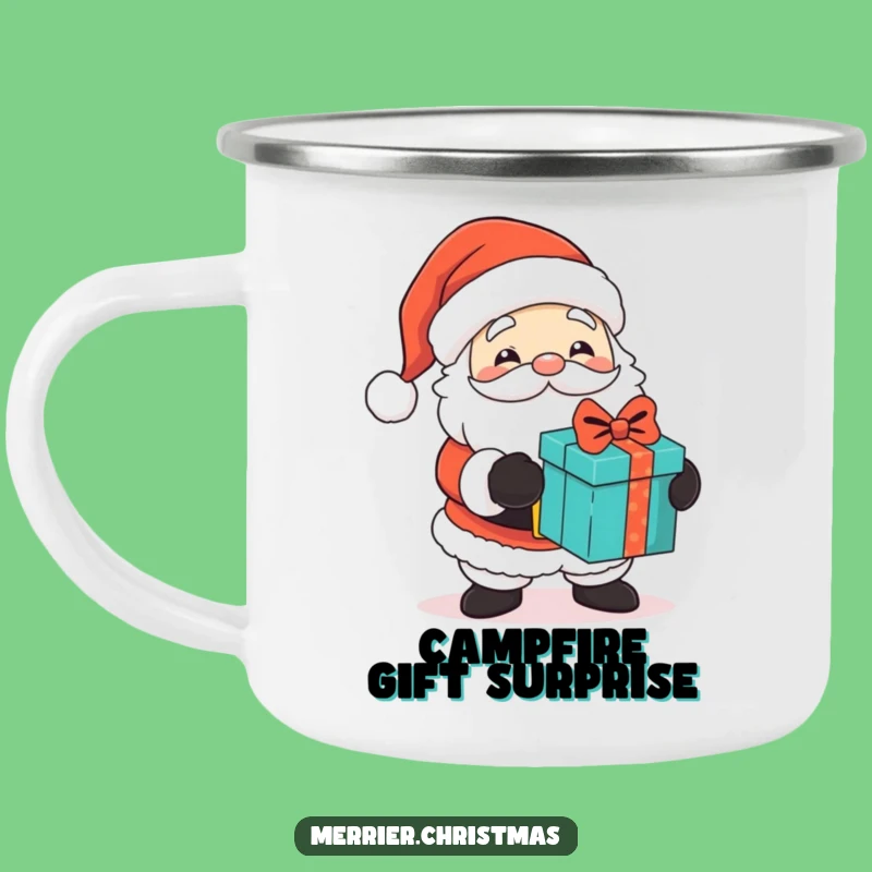 Funny Santa Gift Camping Mug - Festive Fun for Outdoor Cheer