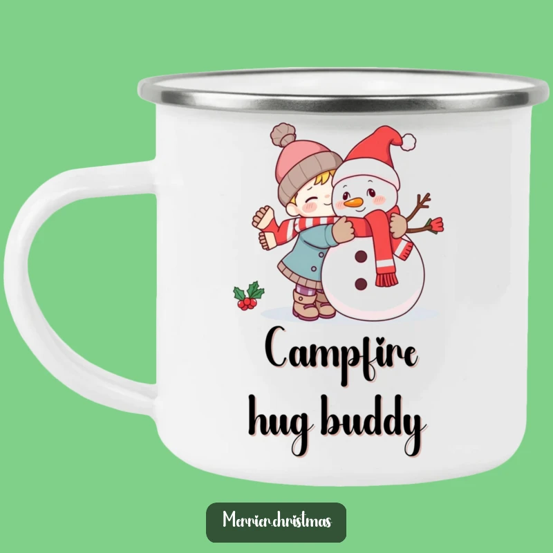 Funny Kawaii Snowman Hug Camping Mug: Your Hilarious Companion for Snowy Escapades!