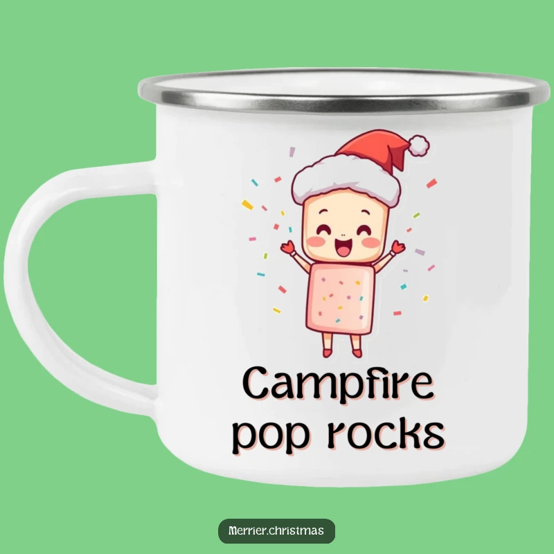Funny Christmas Cracker Camping Mug - Popping Outdoor Character, Rustic Humorous Gift!