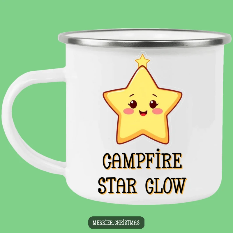 Funny Christmas Star Camping Mug - Twinkling Outdoor Character, Rustic Humorous Gift!