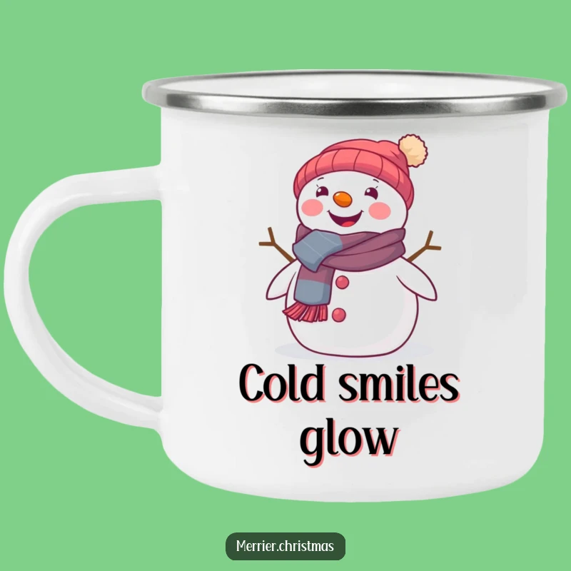 Funny Snowman Camp Mug - Festive Scarf Outdoor Gift
