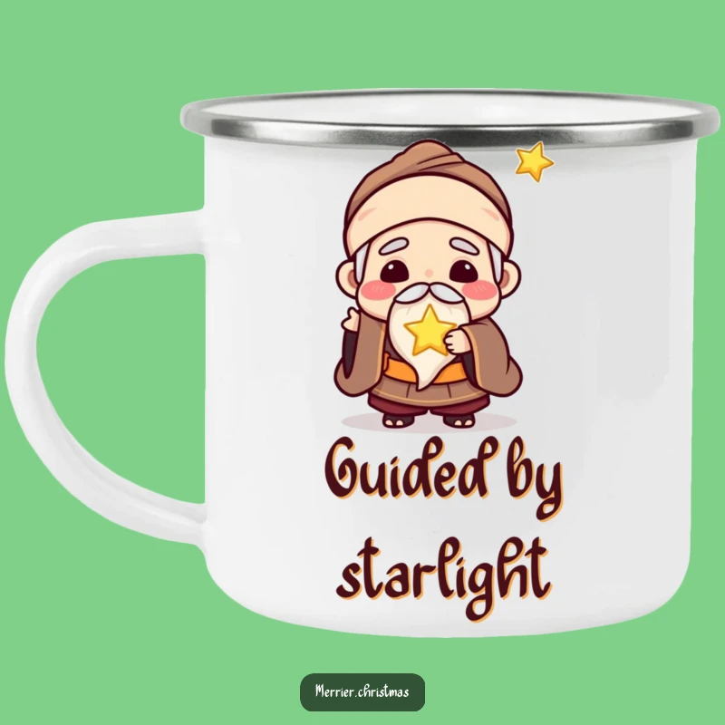 Funny Kawaii Wise Man Camping Mug: Wisdom Under the Stars