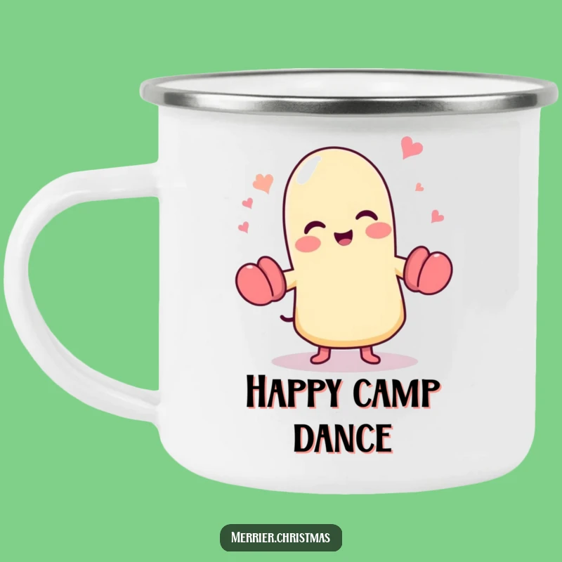 Funny Dancing Mitten Camping Mug: Glee Character Enamel Mug, Adventurous Humorous Gift