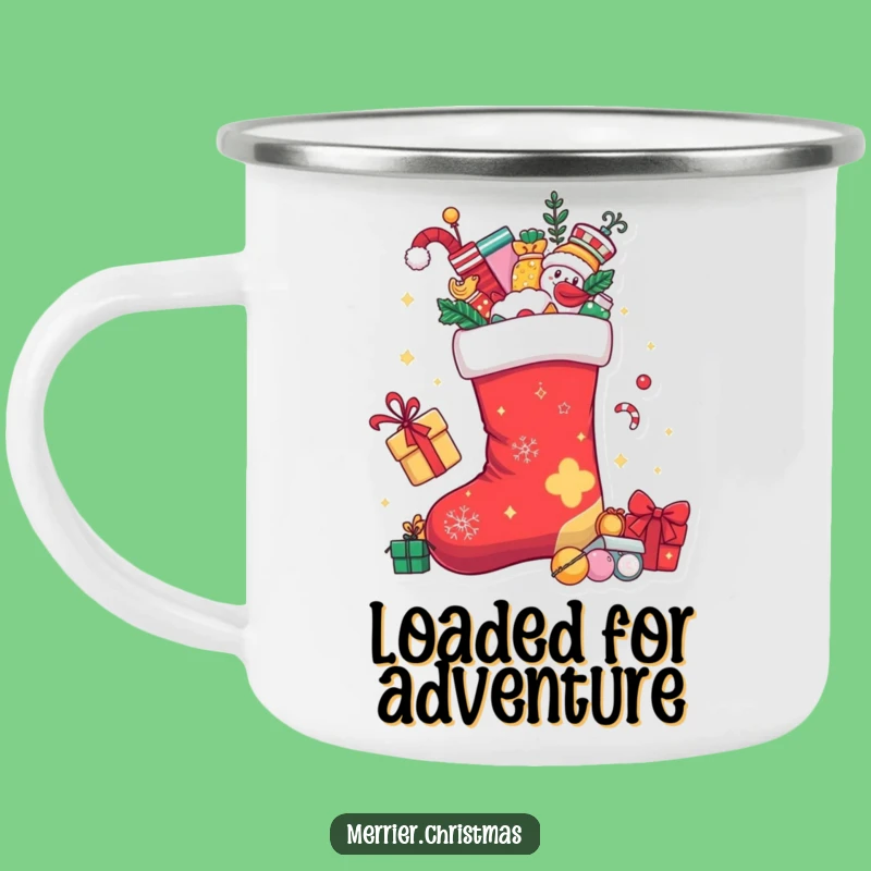 Funny Christmas Stocking Camping Mug: Warm Up with Holiday Cheer and Humor