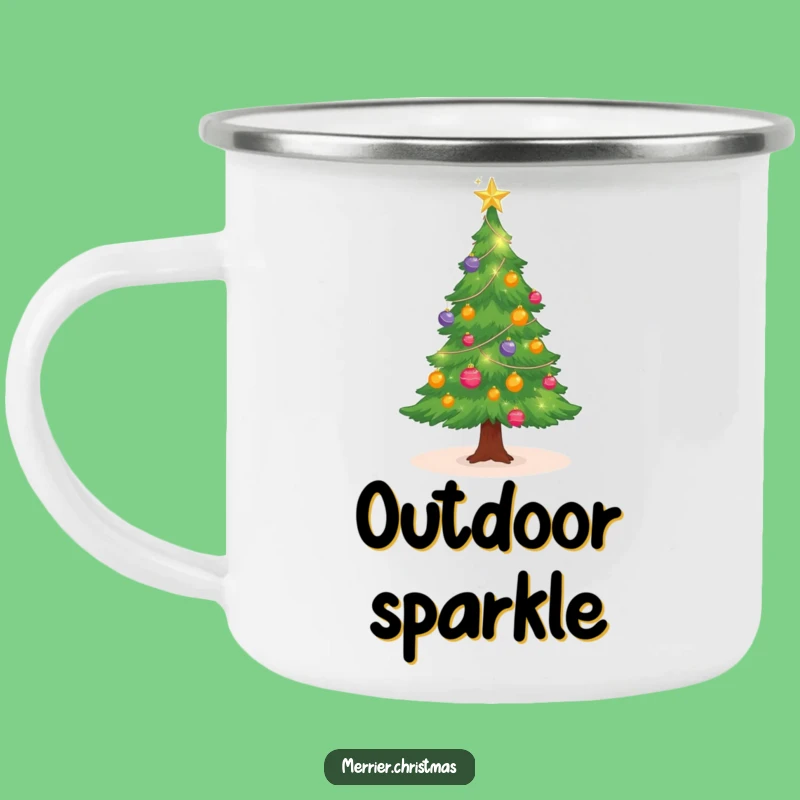 Funny Roasting Marshmallows Christmas Tree Camping Mug: Twinkling Outdoor Cheer