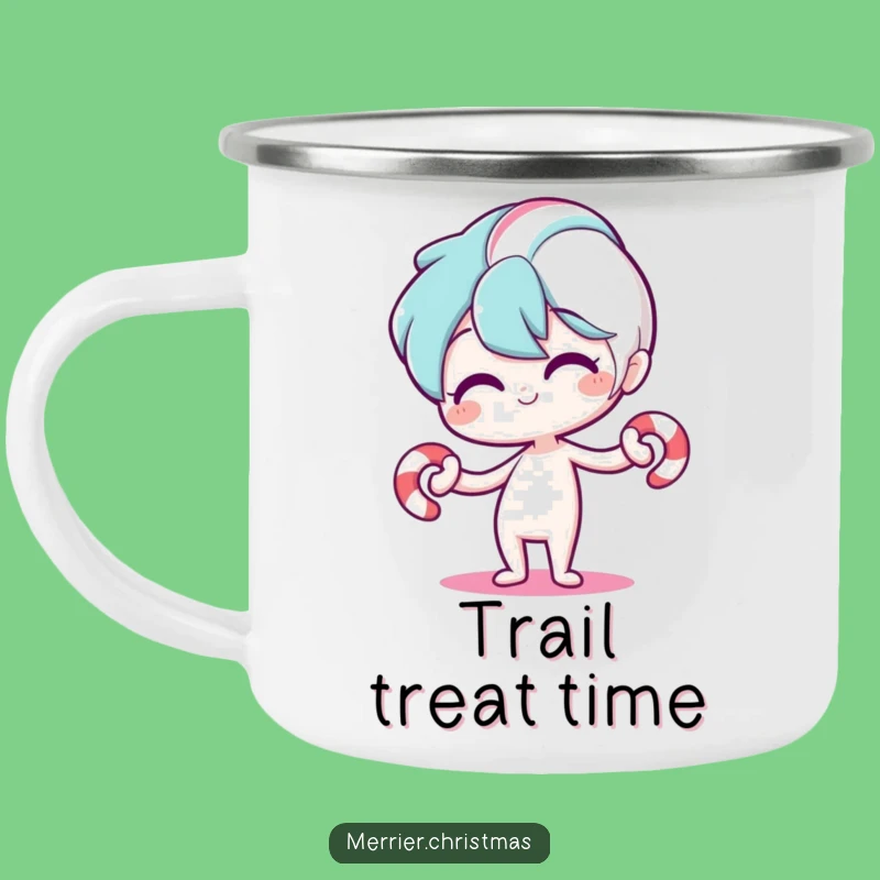 Funny Candy Cane Camping Mug: Adventure with a Playful Bend and Sweet Humor