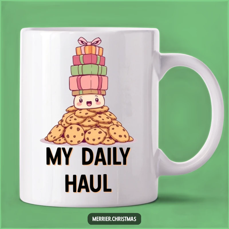 Funny Bewildered Cookie Pile Balancing Presents Mug - The Perfect Funny Gift