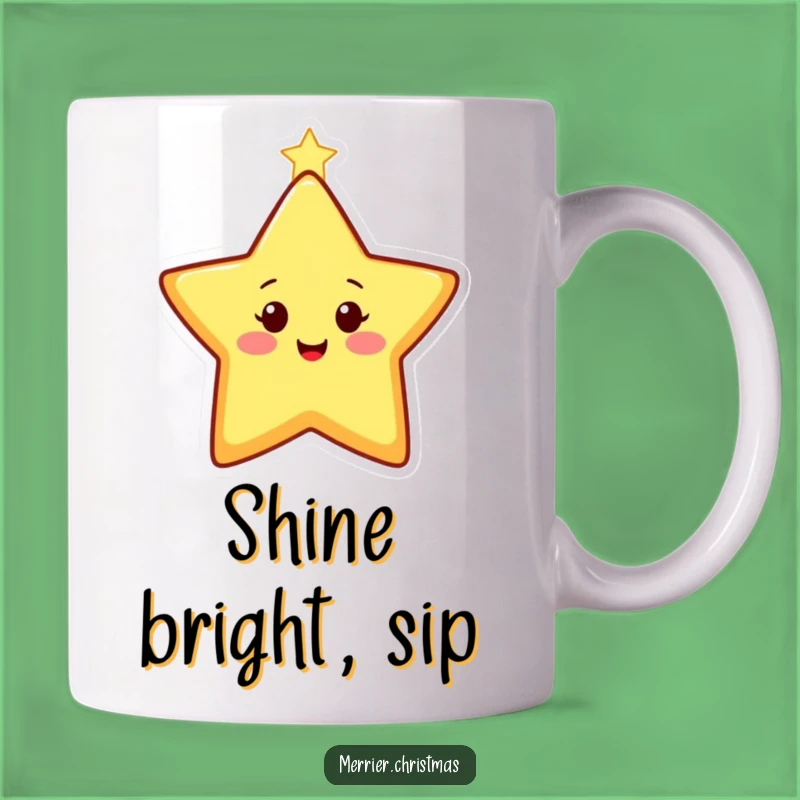 Funny Christmas Star Mug - Twinkling Character, Perfect Humorous Holiday Gift!