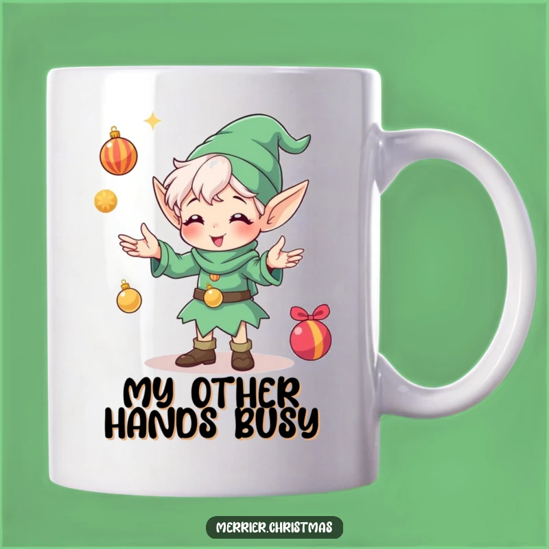 Funny Elf Juggling Ornaments Mug: The Perfect Christmas Gag Gift for Holiday Cheer