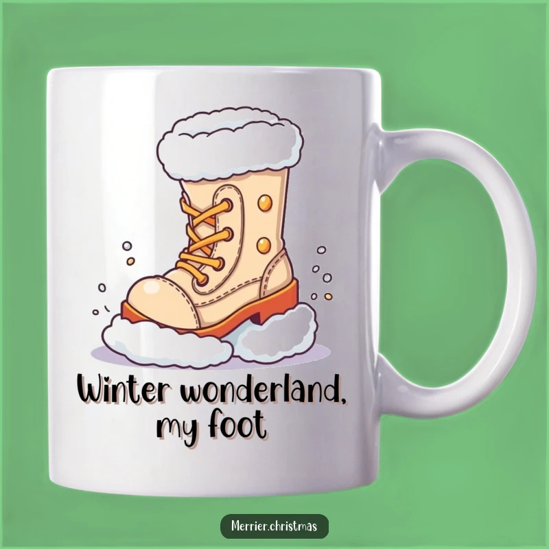 Funny Festive Boot Snow Kick Mug - Hilarious Winter Gift for Friends