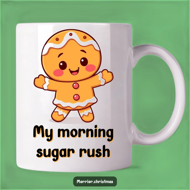 Funny Gingerbread Dance Mug - Happy Iced Character Gift, Perfect Holiday Kitchen Fun!