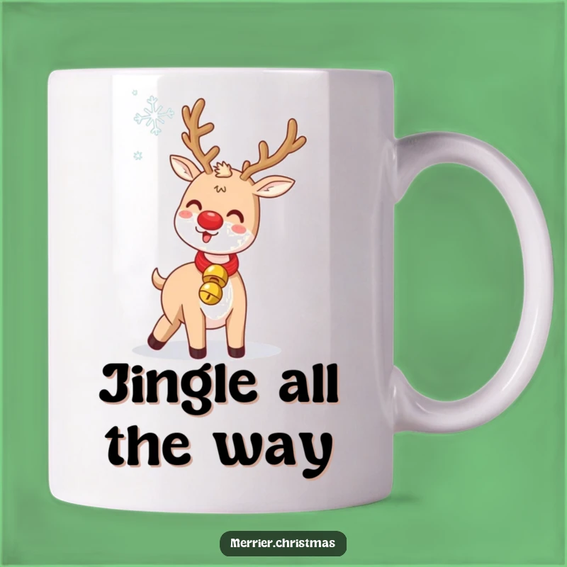 Funny Jingle Bell Reindeer Mug: Festive Holiday Humor, Perfect Gift!