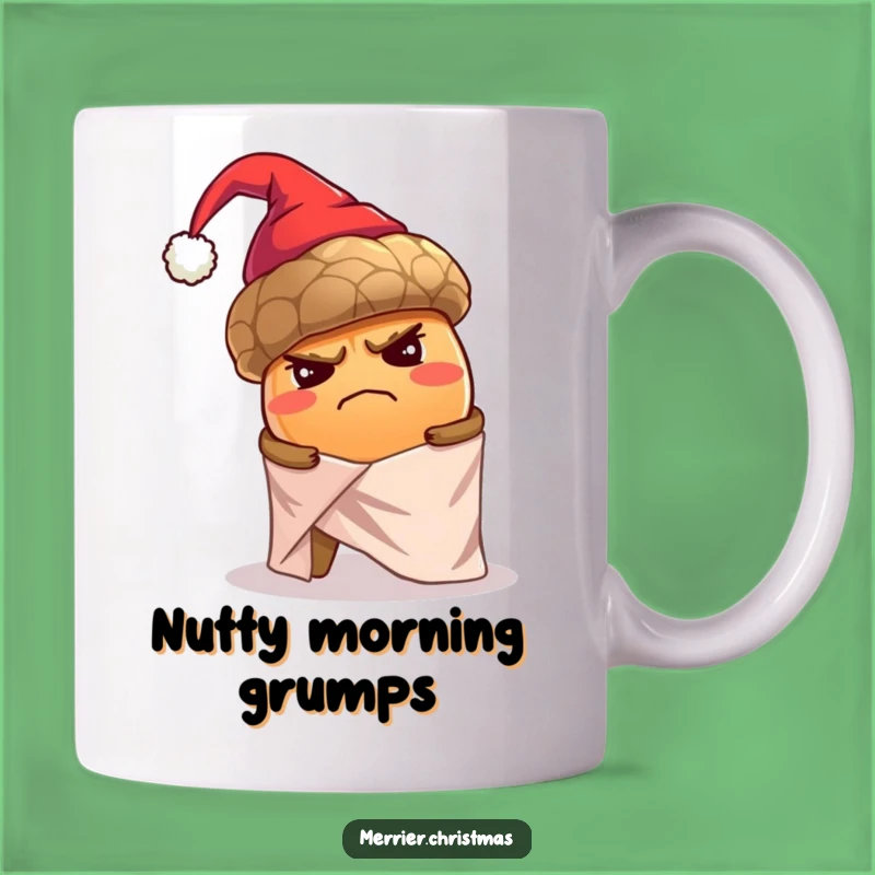 Funny Grumpy Acorn Wrapping Mug - Hilarious Holiday Struggle Gift