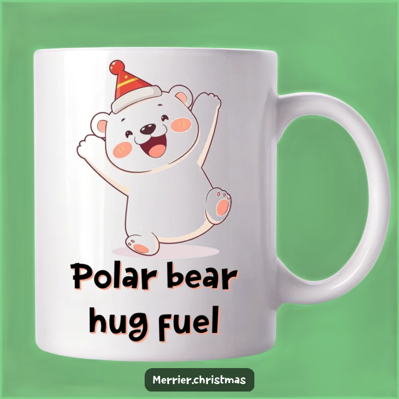 Funny Polar Bear Cub Mug: Joyful Somersault Design, Perfect Humorous Gift!