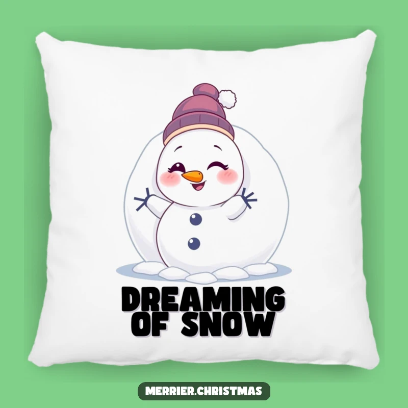 Soft Funny Winking Snowman Pillow: Cozy Comfort with Holiday Humor!