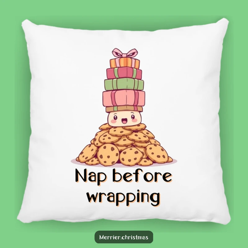 Funny Bewildered Cookie Pile Pillow - Comfy Holiday Humor Gift