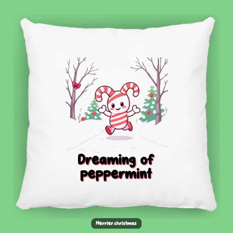 Funny Kawaii Candy Cane Pillow: Cozy Snow Path Comfort, Perfect Holiday Accent