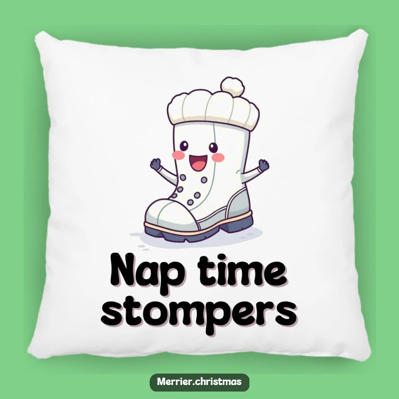 Funny Winter Boot Pillow: Cozy Up with Happy Stomps and Comfort