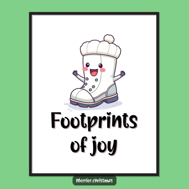 Funny Winter Boot Digital Print: Instant Winter Joy for Your Walls