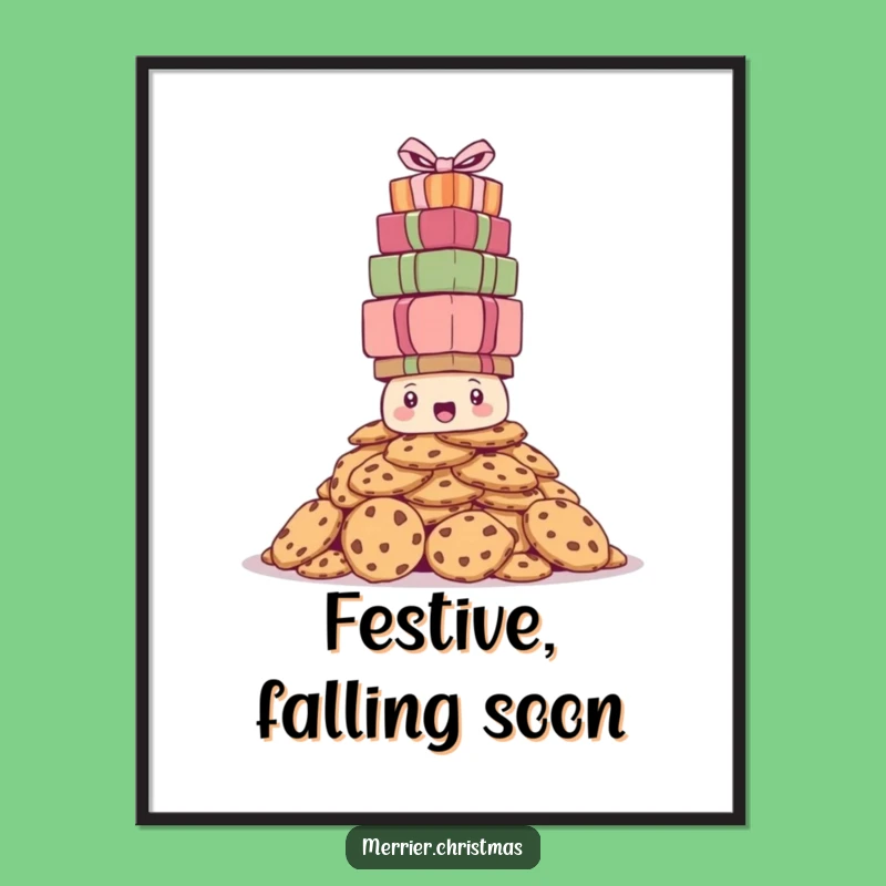 Funny Bewildered Cookie Pile Digital Art - Instant Humorous Holiday Decor