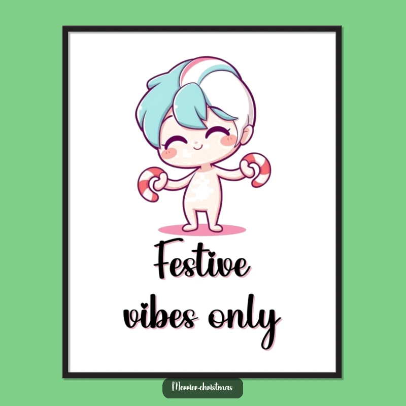 Funny Candy Cane Digital Art: Playful Bend Adds Joyful Humor to Your Space