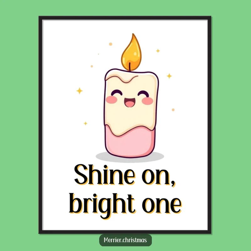 Funny Cheerful Candle Digital Art: Instant Brightness for Your Space!