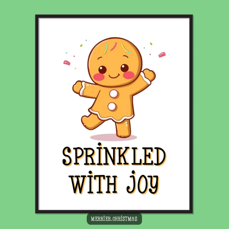 Funny Gingerbread Dance Digital Art: Sweet Moves Print for Hilariously Festive Decor