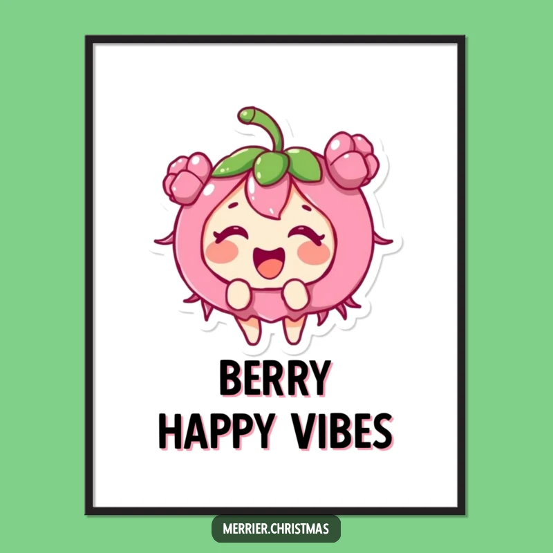 Funny Holly Berry Digital Print: Instant Holiday Giggles for Your Walls