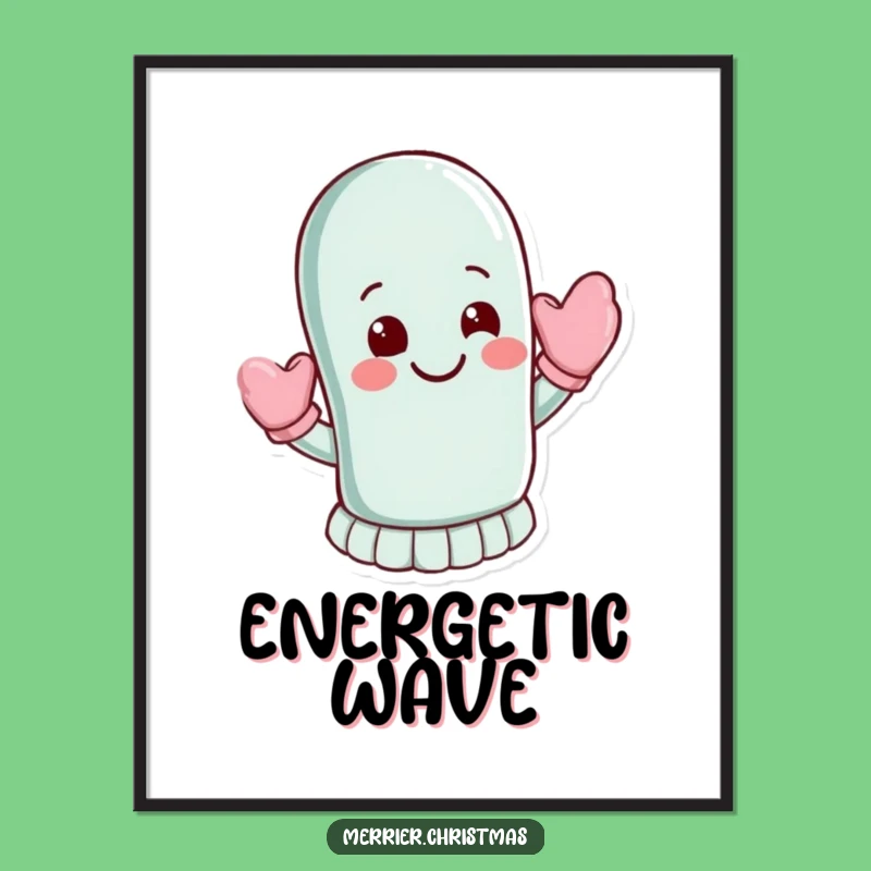 Funny Waving Mitten Digital Art: Instant Cheerful Greeting for Your Walls!