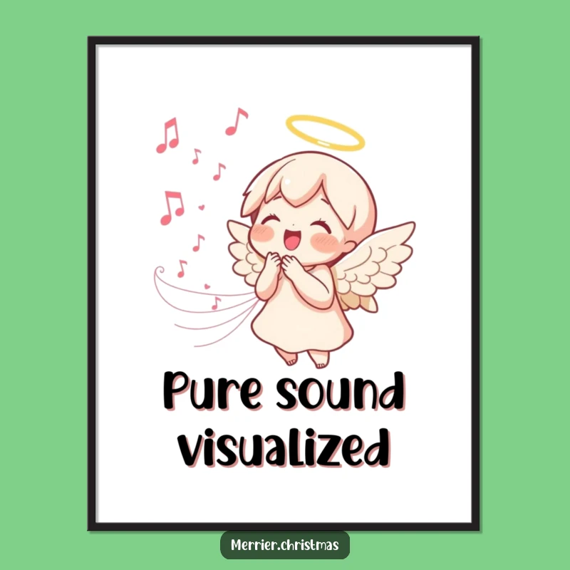 Funny Angel Singing Digital Art - Joyful Kawaii Melody Download - Instant Gift