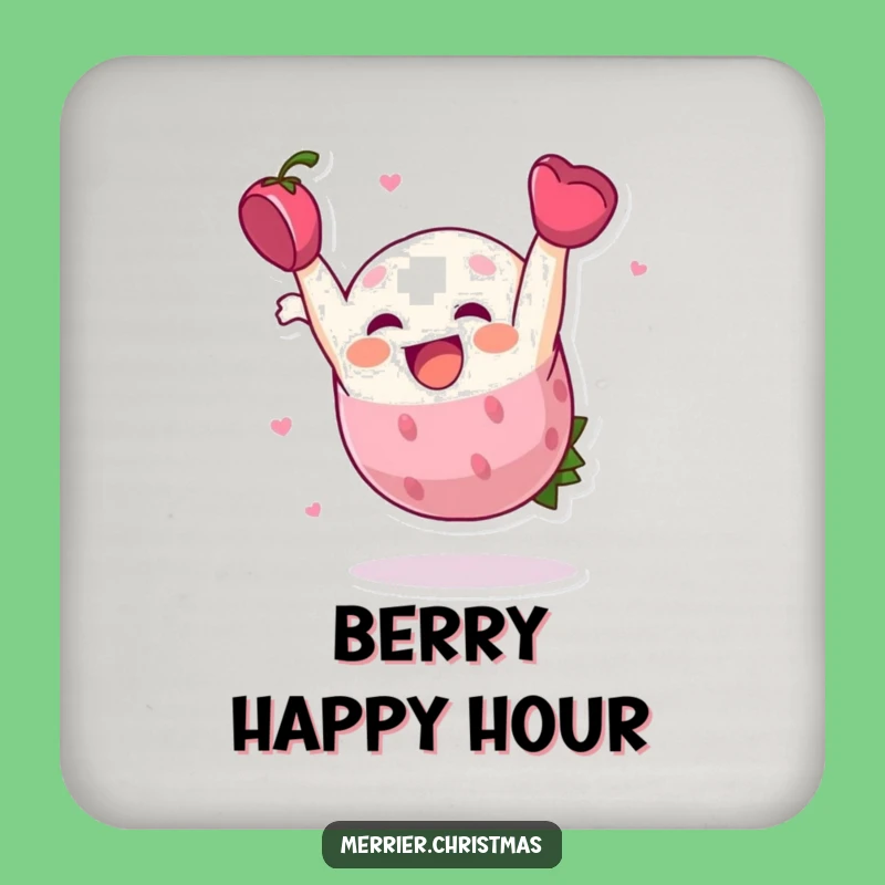 Funny Holly Berry Somersault Coaster - Add Cheer to Your Table!