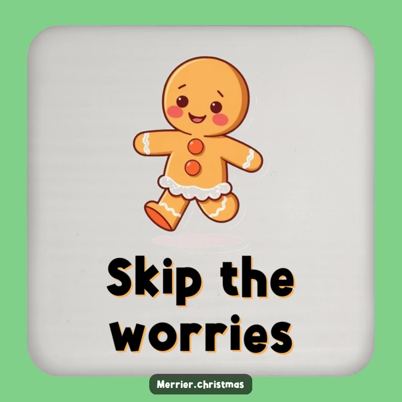 Funny Gingerbread Coaster: Happy Holiday Protection, Cute Funny Gift