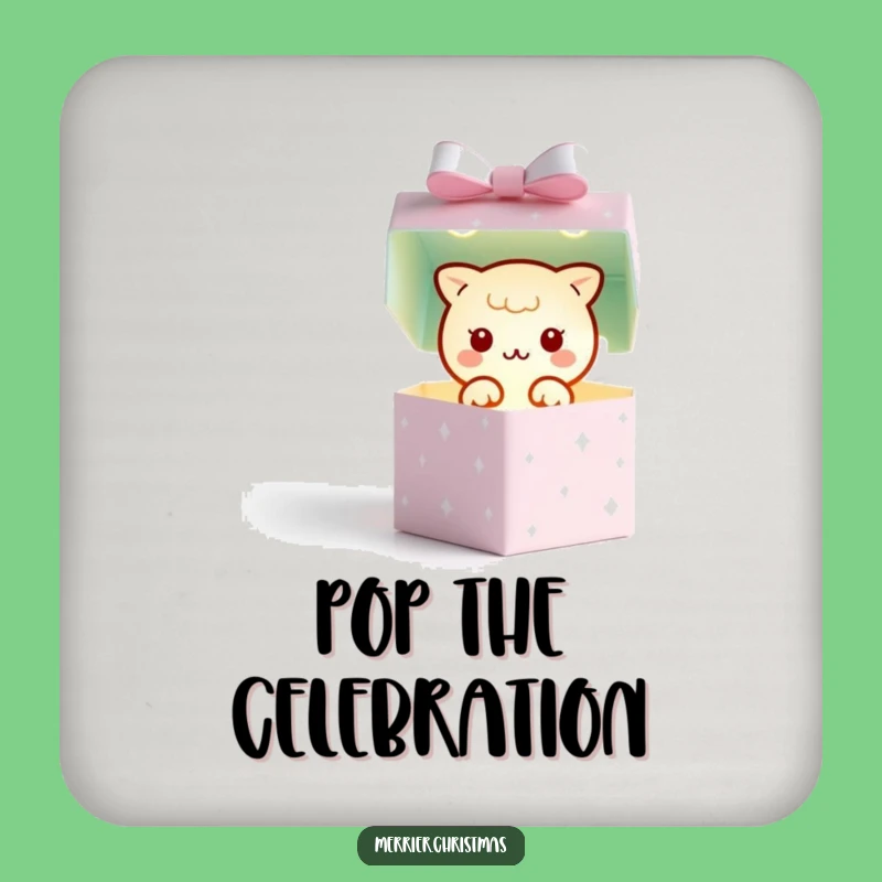 Funny Kawaii Gift Box Coasters: Sparkle & Protect, Perfect Joyful Gift Set