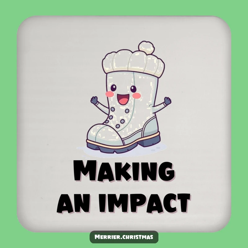 Funny Winter Boot Coaster: Protect Surfaces with Festive Stomps