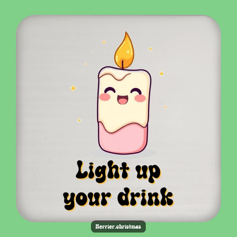 Funny Cheerful Candle Coaster: Protect Surfaces with Flickering Charm!