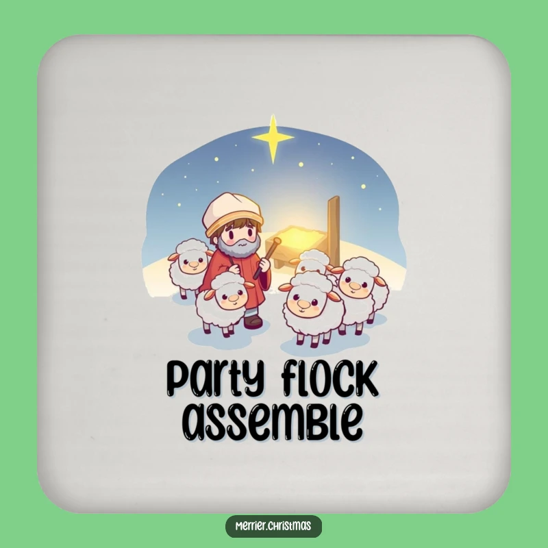 Funny Kawaii Shepherd Drink Coaster: Cute Cartoon Protecting Surfaces, Gift Set