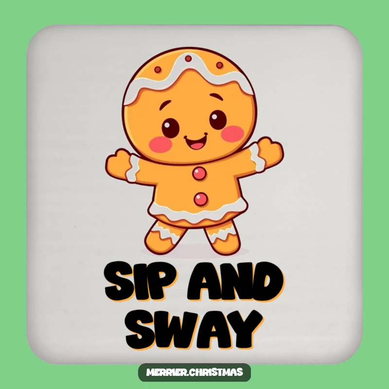 Funny Gingerbread Dance Coaster - Happy Iced Protection, Perfect Holiday Table Gift!