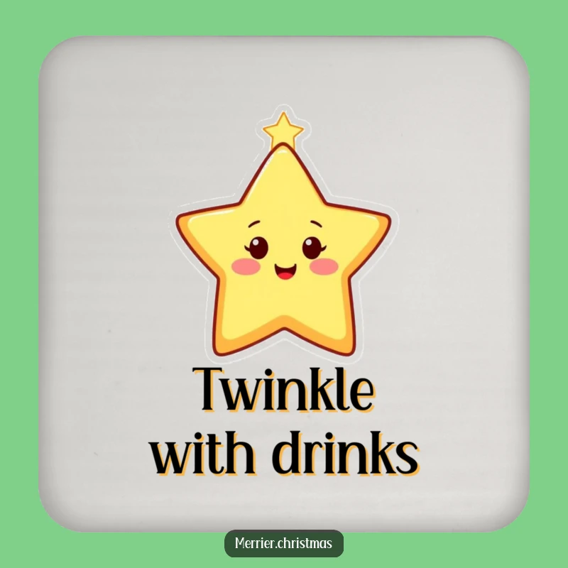 Funny Christmas Star Coaster - Twinkling Table Protection, Festive Humorous Gift!