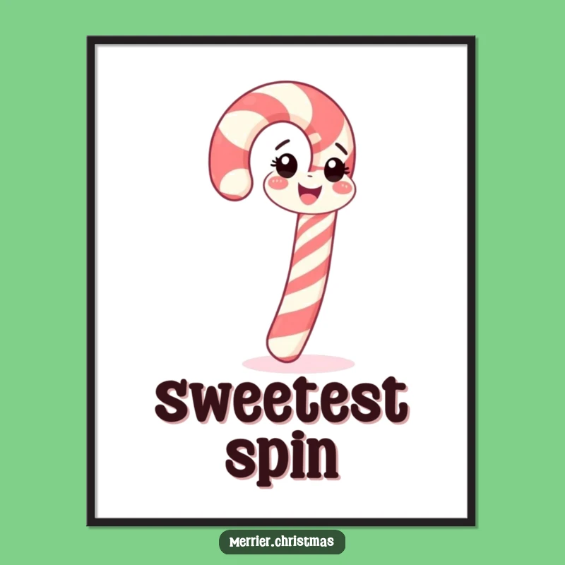 Funny Candy Cane Spin Poster: Cheerful Holiday Art for Your Walls