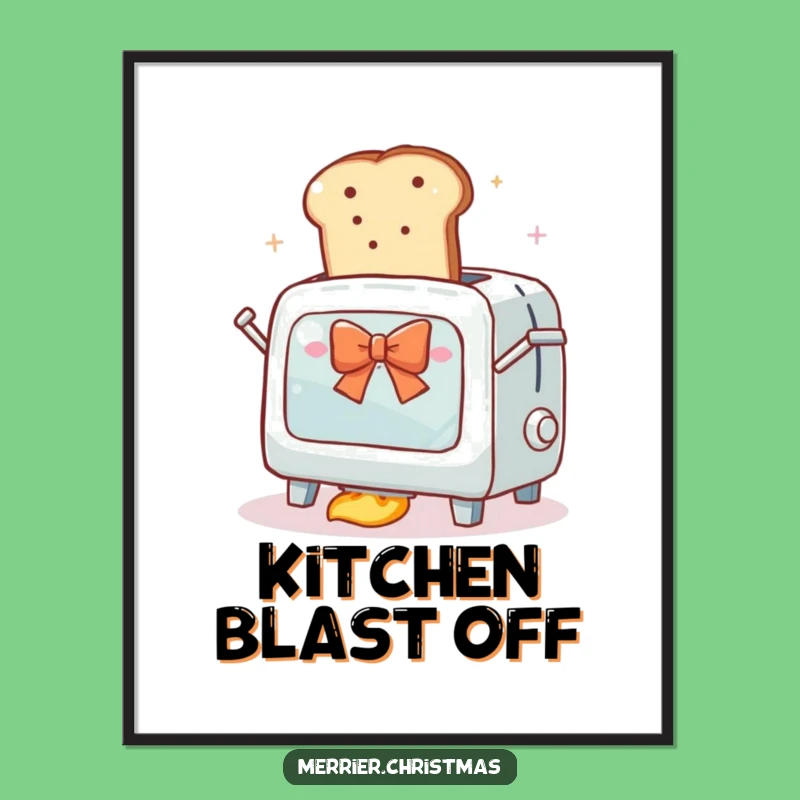 Funny Toaster Oven Launch Poster - Whimsical Breakfast Art Gift