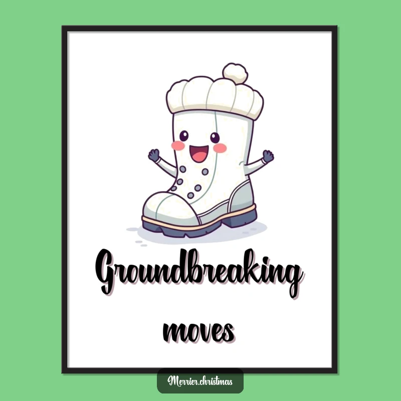 Funny Winter Boot Poster: Decorate with Joyful Stomps and Winter Vibes