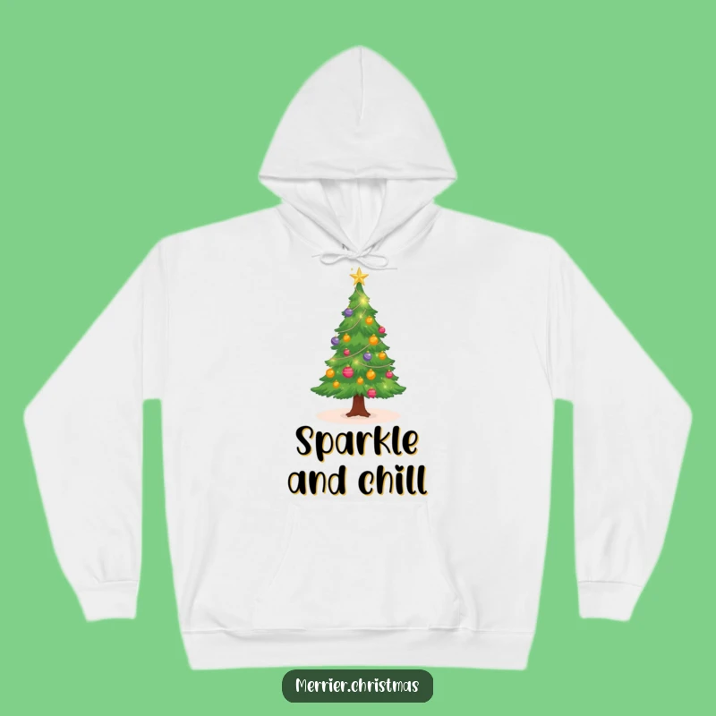 Cozy Funny Christmas Tree Hoodie: Twinkling Ornaments for Warm Holiday Cheer