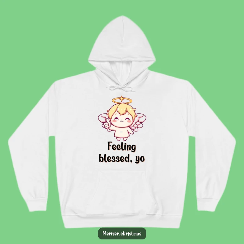 Funny Kawaii Angel Hoodie: Cozy Comfort with a Cheerful Thumbs Up